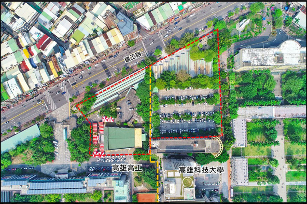 高雄市都市計畫委員會7/29日審議通過捷運黃線Y8站聯合開發案，將高科大建工校區以及高雄高工部分停車場用地，轉型為結合教育及產業的科技產學合作基地(圖片引用:高雄市都發局）
